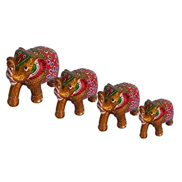 Gold_Handcrafted_Set_Of_4_Showpiece_Elephant_For_Decoration_For_Office,_Home_And_Gift_Purpose_Birthday_(20X10Cm,15X_8Cm,14X8_Cm)