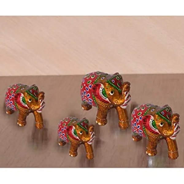 Gold_Handcrafted_Set_Of_4_Showpiece_Elephant_For_Decoration_For_Office,_Home_And_Gift_Purpose_Birthday_(20X10Cm,15X_8Cm,14X8_Cm)