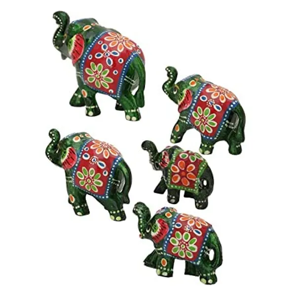 Gold_Handcrafted_Set_Of_5_Showpiece_Elephant_For_Decoration_For_Office,_Home_And_Gift_Purpose_Birthday,_Occasional_Nd_Thankasgiving_Party_(20X10Cm,15X_8Cm,14X8_Cm)