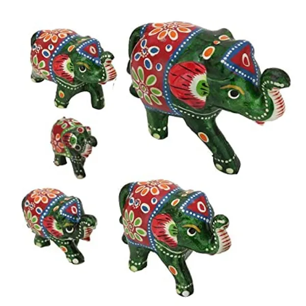 Gold_Handcrafted_Set_Of_5_Showpiece_Elephant_For_Decoration_For_Office,_Home_And_Gift_Purpose_Birthday,_Occasional_Nd_Thankasgiving_Party_(20X10Cm,15X_8Cm,14X8_Cm)