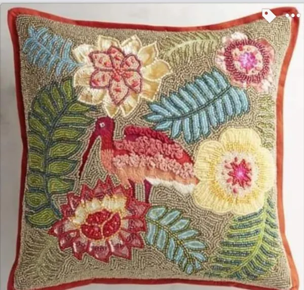 Multicolor_Beautiful_Satin_400_Tc_Printed_Cushions_&_Pillows_Case_Beaded_Brown_Base_(40.64_Cm*40.64_Cm)