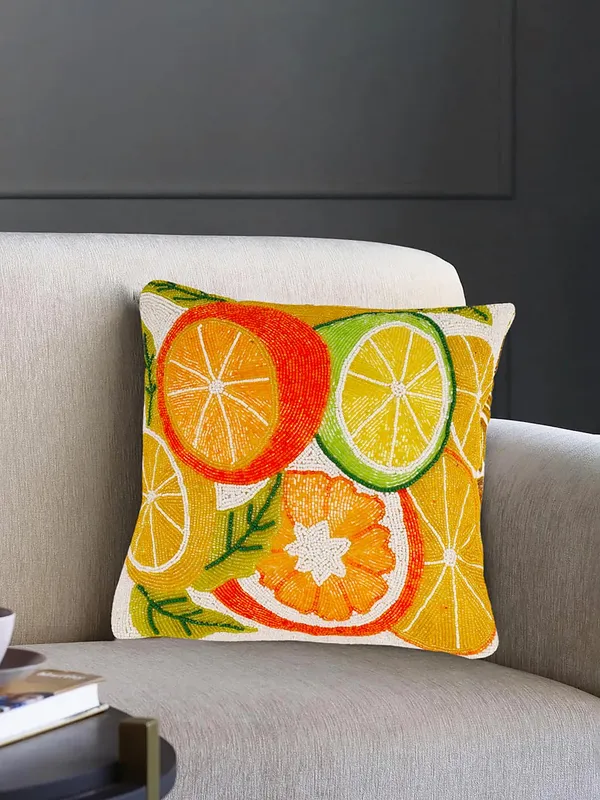 Multicolor_Beautiful_Satin_400_Tc_Printed_Cushions_&_Pillows_Case_Beaded_Lemon_(40.64_Cm*40.64_Cm)