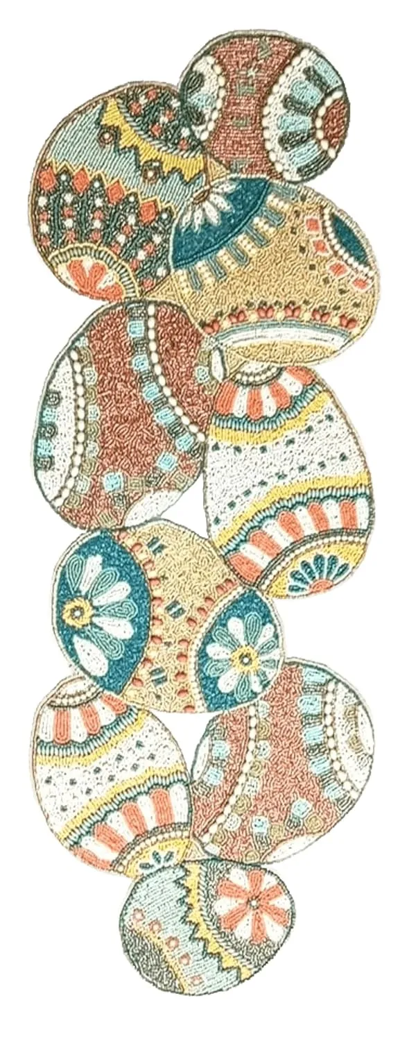 White_&_Purple_Premium_Handcraf_Beautiful_Beaded_Table_Runner_Craftsmanship_(13_*_36_Inches)