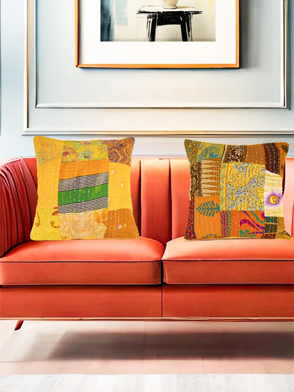 Multi_Kantha_Embroidery_Silk_Cushion_Nd_Pillow_Covers_(16_X16_Inch)_For_Sofa_Bedroom_Bedroom,_Living_Room,_Office_(Multicolor,_Yellow)_Pack_Of_2