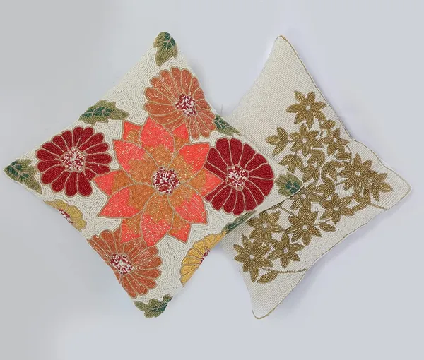 Multicolor_Printed_100%_Beaded_Cushion_Covers_Cushion_Case_Pillowcases_16X16_Inches_(40X40_Cms)_Throw_Pillow_Sham_Floral_Cushion_Covers_For_Sofa_Couch_Bed_Chair_Pack_Of_2