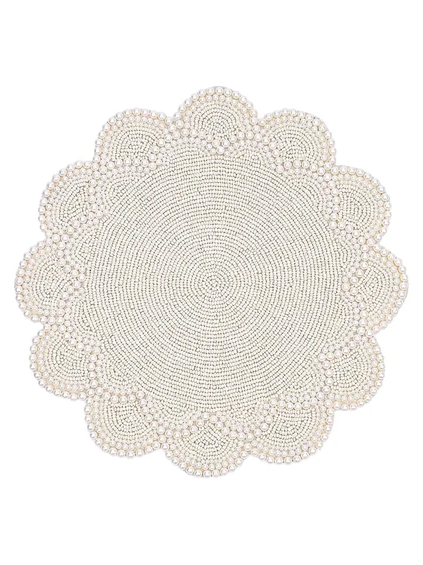 Firozi_Poleyster_Placemats,_Beaded_Design,14_Inch_Gulmohar_Floral_Pattern,_Best_For_Bed-Side_Table/Center_Table,_Dining_Table/Shelves_Pack_Of_2