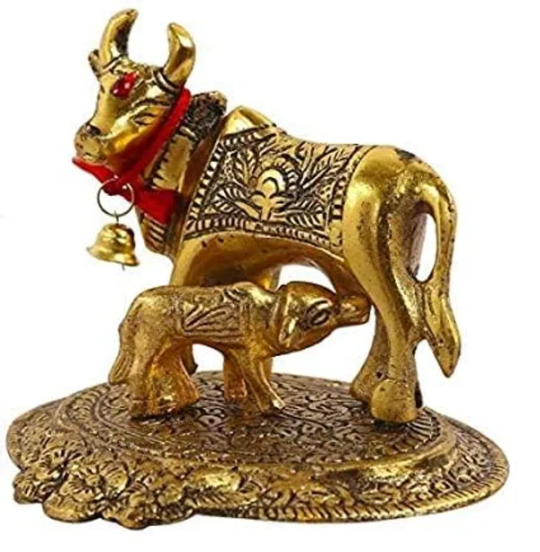 Multicolor_Oxidised_Cow_And_Calf_Figurine_(Colour_Gold)_12@11_Cm_Gift_Items_Cow_And_Calf_Idol_Showpiece_In_Brass_Like_Metal_For_Home_Dcor_And_Decorative_Gift_(200_Grams)