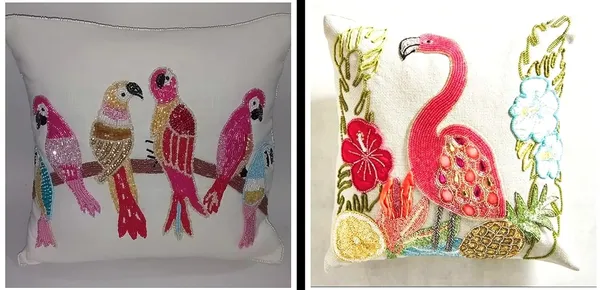 Multicolor_Cushion_Covers_With_Beads_16X16_(40X40_Cm)_Pillowcases_For_A_Cushion_Pack_Of_2_Single_Duck_Nd_Parrot_Throw_Pillow_Sham_Floral_Cushion_Covers_For_Sofa_Couch_Bed_Chair