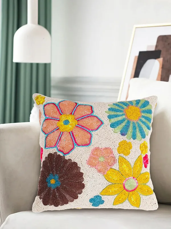 Multicolor_Printed_Cushions_&_Pillows_Case_Beaded_Floral_Pattern_(40.64_Cm*40.64_Cm,_Multicolor)