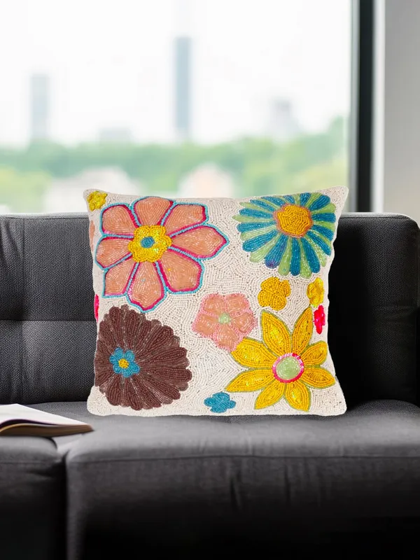 Multicolor_Printed_Cushions_&_Pillows_Case_Beaded_Floral_Pattern_(40.64_Cm*40.64_Cm,_Multicolor)