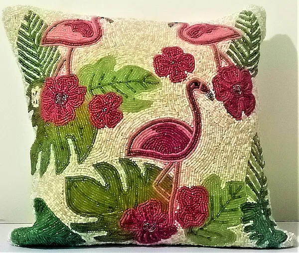 Multicolor_Printed_Cushions_&_Pillows_Case_Beaded_Swan_Pattern_(40.64_Cm*40.64_Cm,_Pink)
