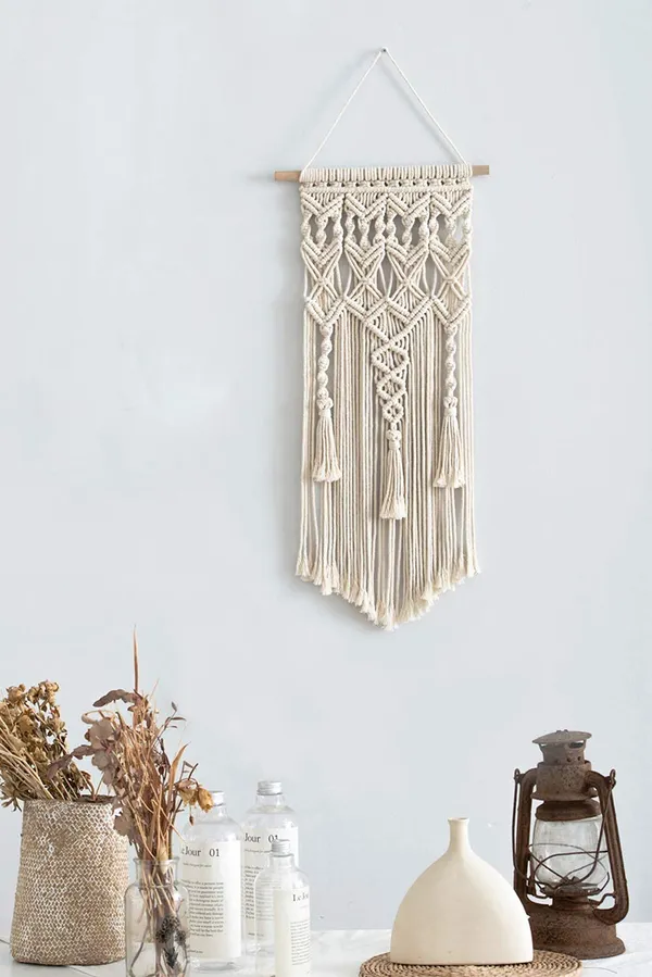 Off-White_Macrame_Cotton_Rope_Handmade_Wall_Hanging_Tapestry|Abstract,_Beige_Geometric_Art_I_Bohemian_Vintage_Style/_Modern_Room_Home_Decor_|_Gifting_(Ivory)_(Off-White,_13"_X_29")