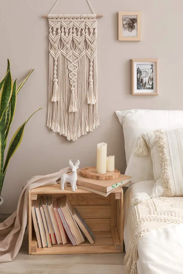 Off-White_Macrame_Cotton_Rope_Handmade_Wall_Hanging_Tapestry|Abstract,_Beige_Geometric_Art_I_Bohemian_Vintage_Style/_Modern_Room_Home_Decor_|_Gifting_(Ivory)_(Off-White,_13"_X_29")