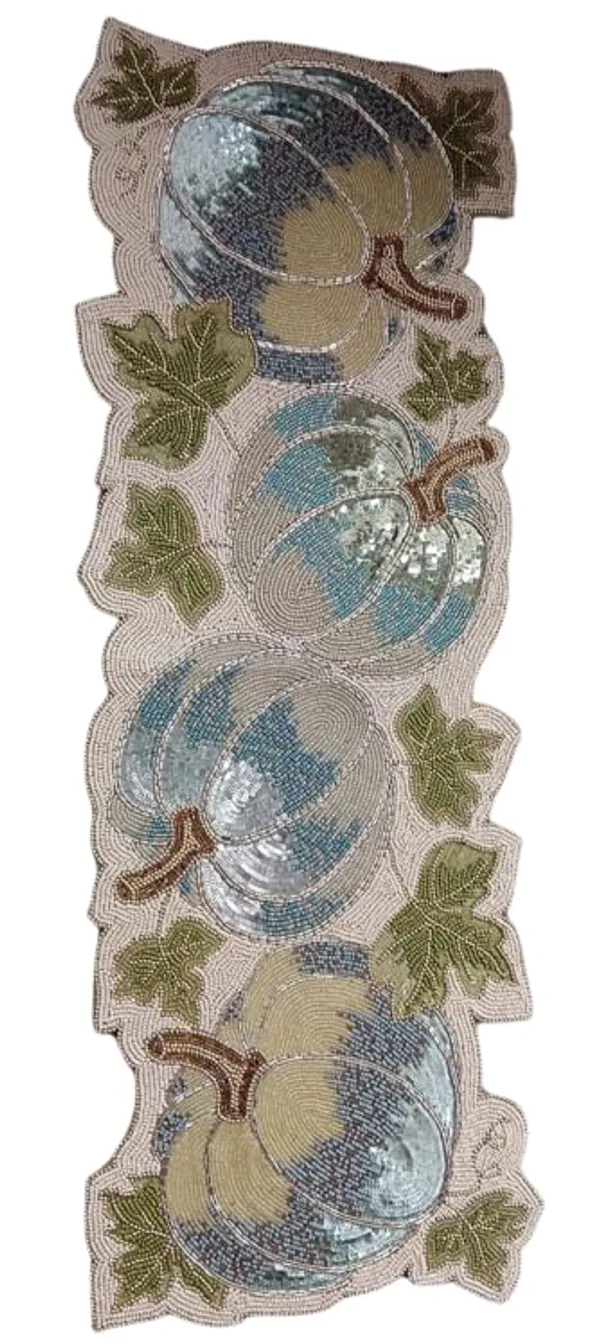 White_&_Purple_Premium_Handcraf_Beautiful_Beaded_Table_Runner_Craftsmanship_(13_*_36_Inches)