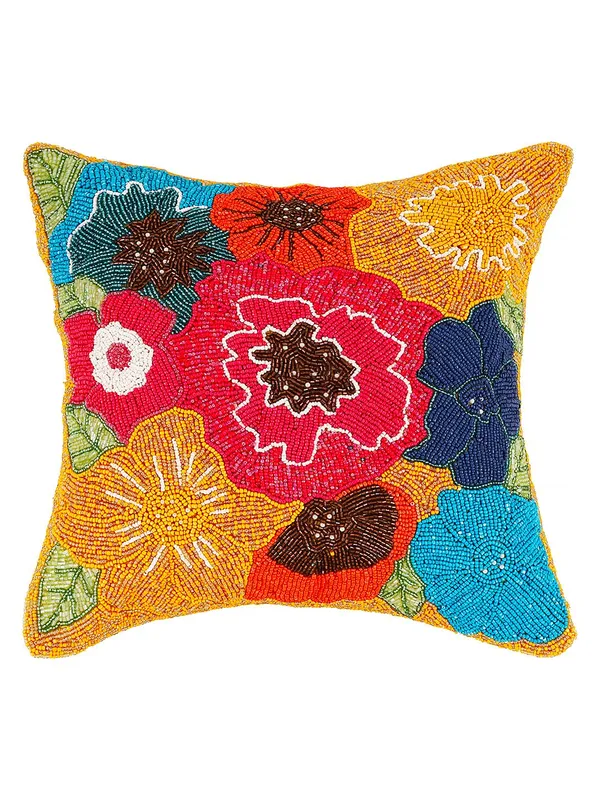 Multicolor_Beautiful_Satin_400_Tc_Printed_Cushions_&_Pillows_Case_Beaded_Multicolor_Flower_(40.64_Cm*40.64_Cm)