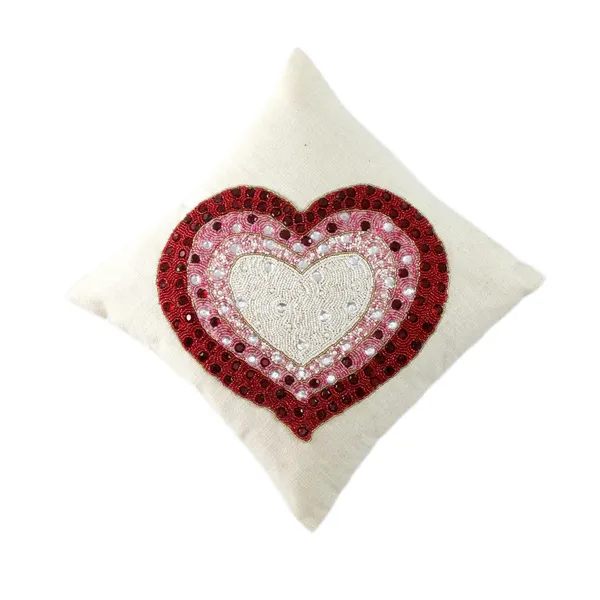 White_&_Brown_Satin_400Tc_Decorative_Pillowcover,_16_X_16_Inches,_White_&_Brown,_1_Piece