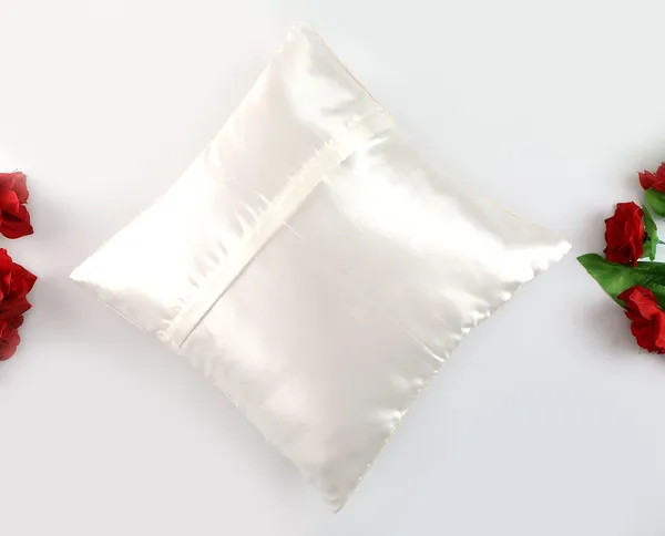 White_&_Red_Satin_400Tc_Decorative_Pillowcover,_16_X_16_Inches,_White_&_Red,_1_Piece