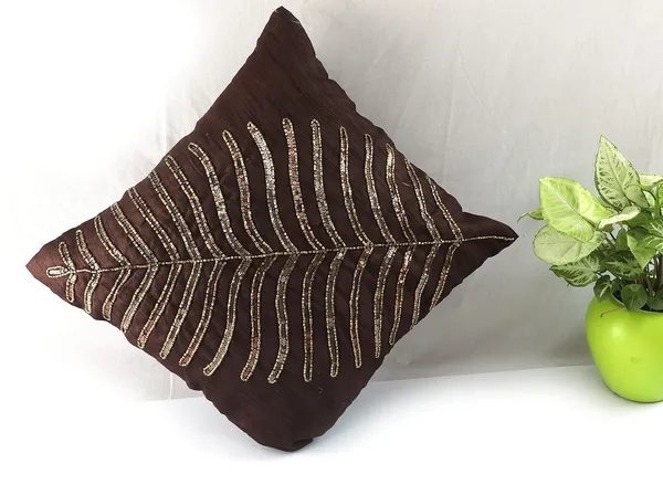 Brown_&_Golden_Satin_400Tc_Decorative_Pillowcover,_16_X_16_Inches,_Brown_&_Golden,_1_Piece