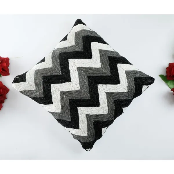 Black_&_Grey_Satin_400Tc_Decorative_Pillowcover,_16_X_16_Inches,_Black_&_Grey,_1_Piece