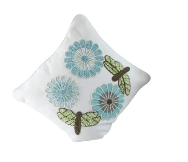 White_&_Yellow_Satin_400Tc_Decorative_Pillowcover,_16_X_16_Inches,_White_&_Yellow,_1_Piece