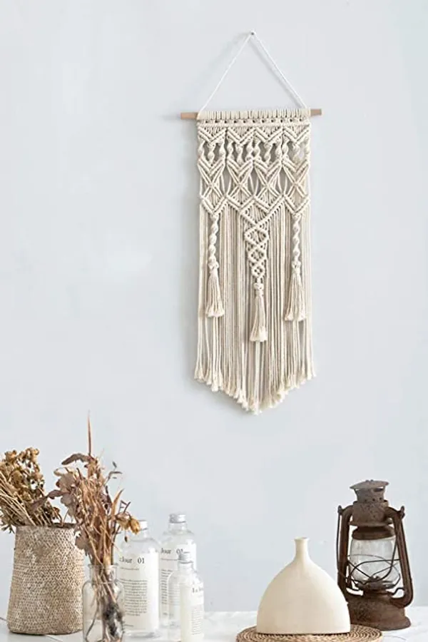 Beige_Macrame_Wall_Hanging_&_Boho_Wall_Decor_For_Apartment_Dorm_Baby_Room_Bedroom_Nursery_Above_Bed_Wallsmacrame_Wall_Decor_Cum_Wall_Art_For_A_Bohemian_Room_Decor,_Dream_Catcher_Pack_Of_1_(6X15)