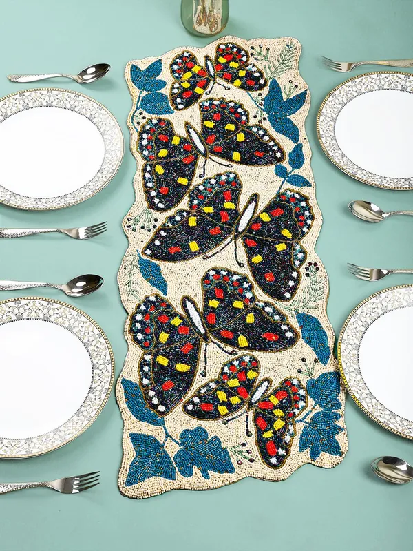 Cream_Premium_Handcraf_Beautiful_Beaded_Table_Runner_Craftsmanship_(13_*_36_Inch_)