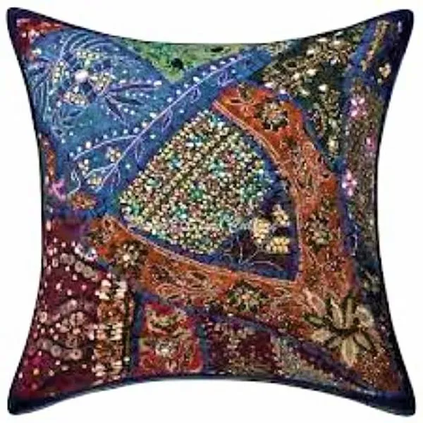Multi_Patch_Embroidery_Silk_Cushion_Nd_Pillow_Covers_(16_X16_Inch)_For_Sofa_Bedroom_Bedroom,_Living_Room,_Office_(Multicolor)_Pack_Of_1