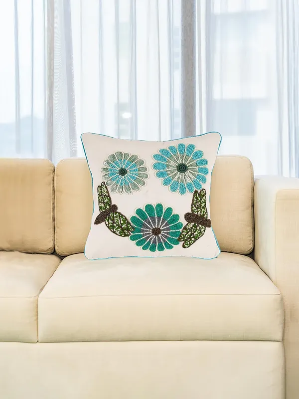 White_Printed_A_Embroidered_Cushions_Cover_||_Multi_Colored_Print_Decorative_Hand_Made_Cotton_Cushion_Covers