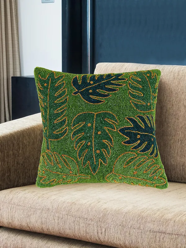Green_Leaf_A_Embroidered_Cushions_Cover_||_Multi_Colored_Print_Decorative_Hand_Made_Cotton_Cushion_Covers
