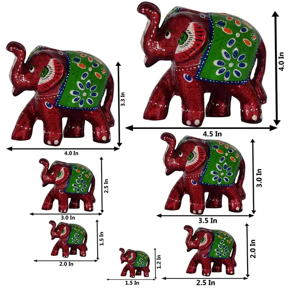 Gold_Handcrafted_Set_Of_7_Showpiece_Elephant_For_Decoration_For_Office,_Home_And_Gift_Purpose_Birthday,_Occasional_Nd_Thankasgiving_Party_(20X10Cm,15X_8Cm,14X8_Cm)_Maroon