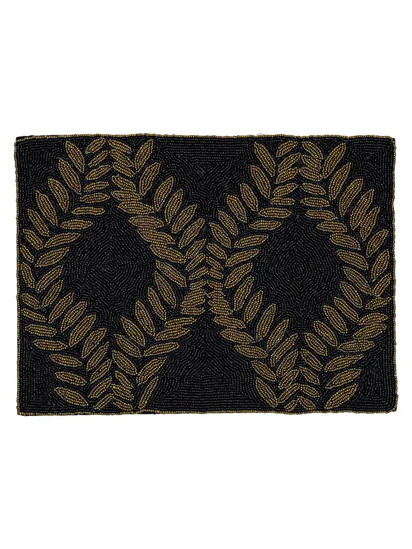 Firozi_Poleyster_Placemats,_Beaded_Design,14_Inch_Gulmohar_Floral_Pattern,_Best_For_Bed-Side_Table/Center_Table,_Dining_Table/Shelves_Pack_Of_2