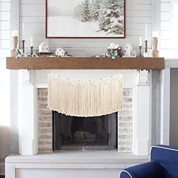White_Macrame_Wall_Hanging_&_Boho_Wall_Decor_For_Apartment_Dorm_Baby_Room_Bedroom_Nursery_Above_Bed_Wallsmacrame_Wall_Decor_Cum_Wall_Art_For_A_Bohemian_Room_Decor