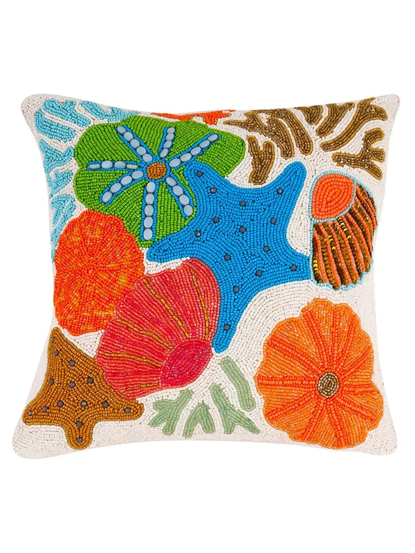 Multicolor_100%_Beaded_Cushion_Covers_With_Prints_16X16_(40X40_Cm)_Pillowcases_For_A_Cushion_Black_And_Sea_Shell_Throw_Pillow_Sham_Floral_Cushion_Covers_For_Sofa_Couch_Bed_Chair_Pack_Of_2