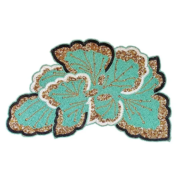 Firozi_Poleyster_Placemats,_Beaded_Design,14_Inch_Turquise_Butterfly_Pattern,_Best_For_Bed-Side_Table/Center_Table,_Dining_Table/Shelves