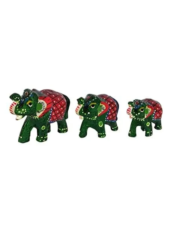 Multicolor_Handcrafted_Set_Of_1_Showpiece_Elephant_Ambabari_(20X10Cm,_15X_8Cm,_14X_8_Cm)_For_Birthday,_Occasional,_And_Thanksgiving_Party_Decoration_Brown_Golden