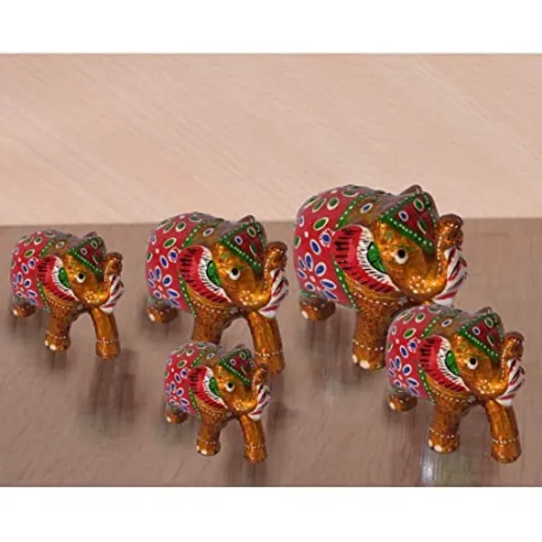 Gold_Handcrafted_Set_Of_5_Showpiece_Elephant_For_Decoration_For_Office,_Home_And_Gift_Purpose_Birthday,_Occasional_Nd_Thankasgiving_Party_(20X10Cm,15X_8Cm,14X8_Cm)_Gloden_Brown