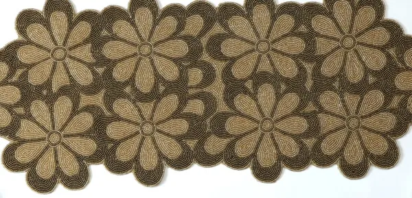 Turquoise_Premium_Handcrafted_Beautiful_Beaded_Dinning_Table_Runner_13/36_Beige_Brown_Floral_Desgin