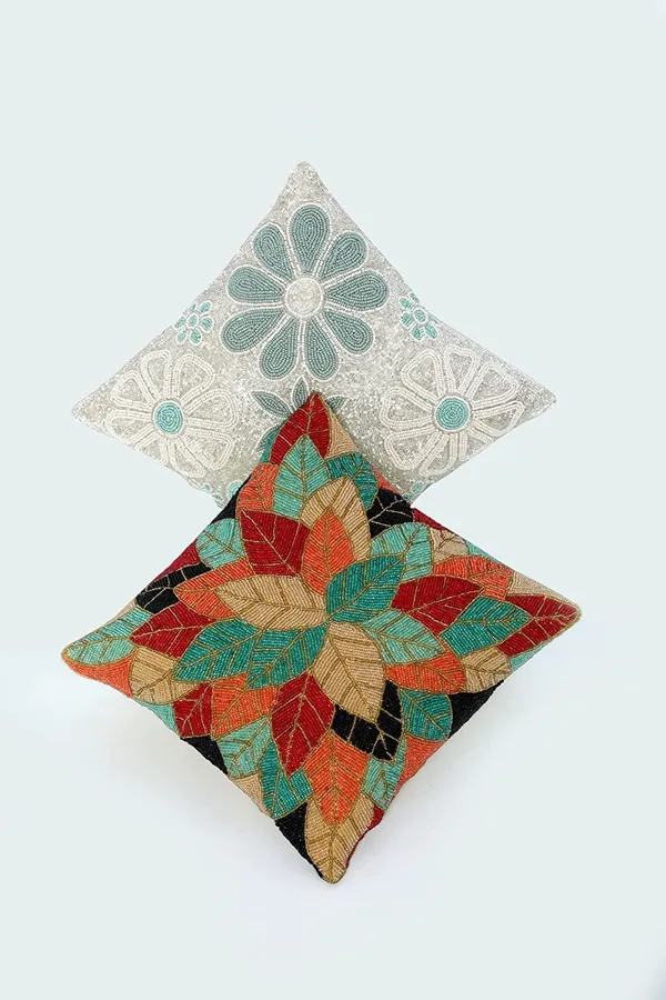 Multicolor_Printed_100%_Beaded_Cushion_Covers_Cushion_Case_Pillowcases_16X16_Inches_(40X40_Cms)_Throw_Pillow_Sham_Floral_Cushion_Covers_For_Sofa_Couch_Bed_Chair_Pack_Of_2_Firoji_Nd_Multicolor