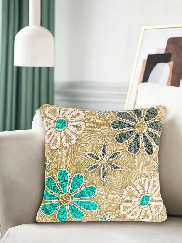 Multicolor_Printed_100%_Beaded_Cushion_Covers_Cushion_Case_Pillowcases_16X16_Inches_(40X40_Cms)_Throw_Pillow_Sham_Floral_Cushion_Covers_For_Sofa_Couch_Bed_Chair_Pack_Of_2_Firoji_Nd_Multicolor