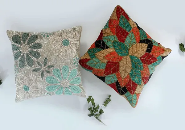 Multicolor_Printed_100%_Beaded_Cushion_Covers_Cushion_Case_Pillowcases_16X16_Inches_(40X40_Cms)_Throw_Pillow_Sham_Floral_Cushion_Covers_For_Sofa_Couch_Bed_Chair_Pack_Of_2_Firoji_Nd_Multicolor