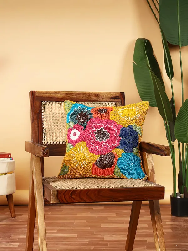 Multicolor_Printed_100%_Beaded_Cushion_Covers_Cushion_Case_Pillowcases_16X16_Inches_(40X40_Cms)_Throw_Pillow_Sham_Floral_Cushion_Covers_For_Sofa_Couch_Bed_Chair_Pack_Of_2