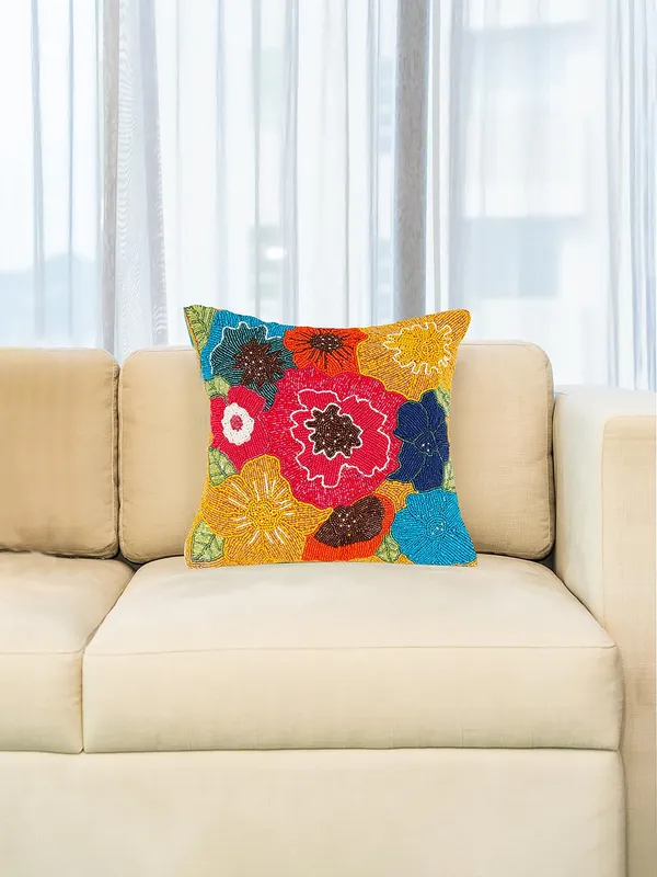 Multicolor_Printed_100%_Beaded_Cushion_Covers_Cushion_Case_Pillowcases_16X16_Inches_(40X40_Cms)_Throw_Pillow_Sham_Floral_Cushion_Covers_For_Sofa_Couch_Bed_Chair_Pack_Of_2