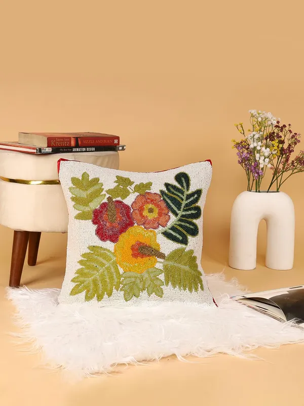 Multicolor_Printed_100%_Beaded_Cushion_Covers_Cushion_Case_Pillowcases_16X16_Inches_(40X40_Cms)_Throw_Pillow_Sham_Floral_Cushion_Covers_For_Sofa_Couch_Bed_Chair_Pack_Of_2