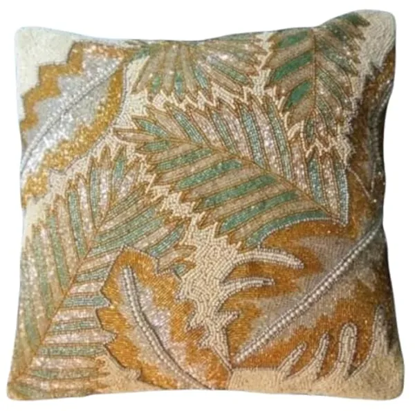 Multicolor_Printed_Beautiful_Cushions_&_Pillows_Case_Beaded_Leaf_Pattern_(40.64_Cm*40.64_Cm)