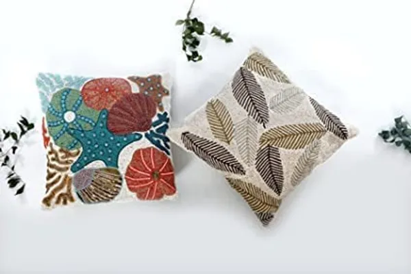 Multicolor_Printed_Beaded_Cushion_Covers_Cushion_Case_Pillowcases_16X16_Inches_(40X40_Cms)_Throw_Pillow_Sham_Floral_Cushion_Covers_For_Sofa_Couch_Bed_Chair_Pack_Of_2