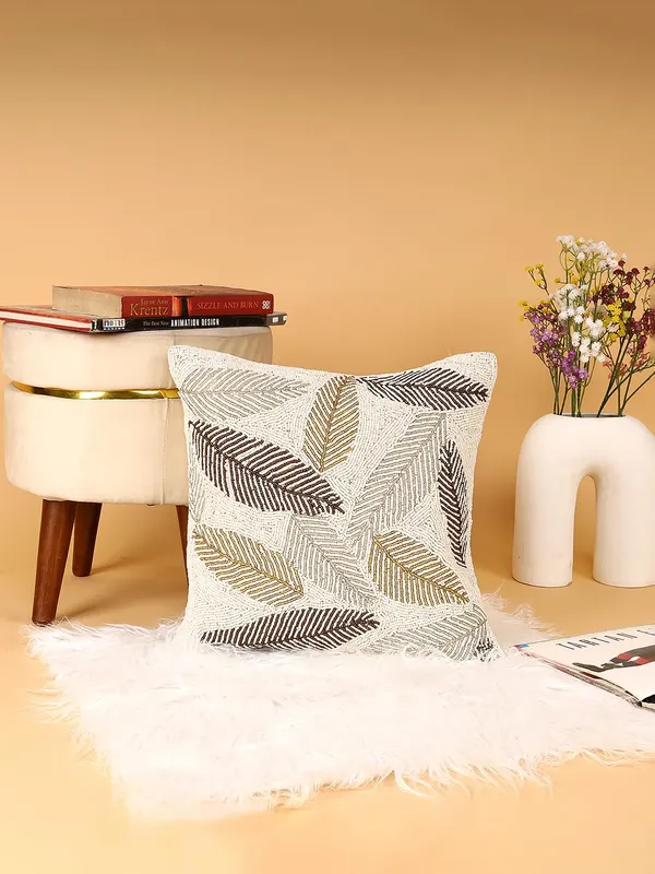 Multicolor_Printed_Beaded_Cushion_Covers_Cushion_Case_Pillowcases_16X16_Inches_(40X40_Cms)_Throw_Pillow_Sham_Floral_Cushion_Covers_For_Sofa_Couch_Bed_Chair_Pack_Of_2
