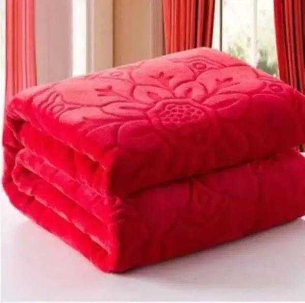 Red_Self_Design_Single_Mink_Blanket