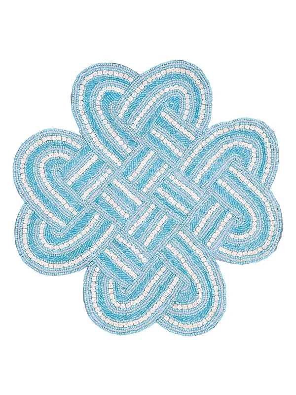 Tourquise_Poleyster_Placemats,_Beaded_Design,14_Inch_Turquise_Square_Pattern,_Best_For_Bed-Side_Table/Center_Table,_Dining_Table/Shelves