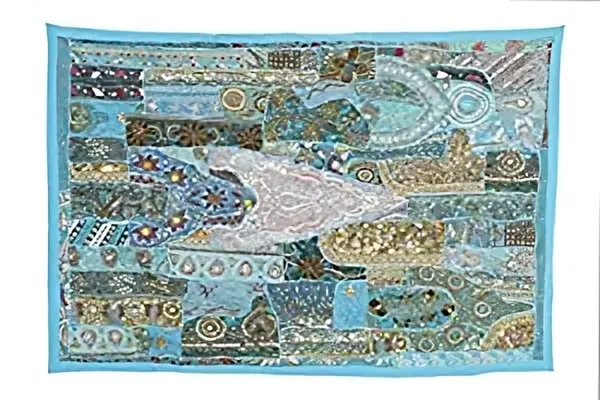 Multicolor_Cotton_Heavy_Embroidery_Patchwork_Wall_Hanging_Tapestry_Beaded_Home_Decor_Wall_Hanging_Wall_Decor_(Turquoise_Beautiful)_(40_X_60)_Pack_Of_1