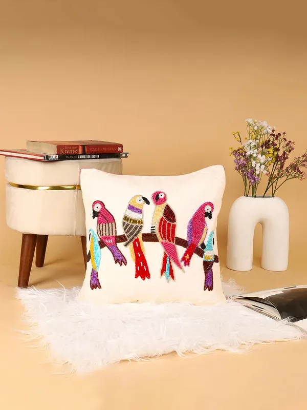 Multicolor_Printed_Cushions_&_Pillows_Case_Beaded_Parrot_Pattern_(40.64_Cm*40.64_Cm,_Multicolor)